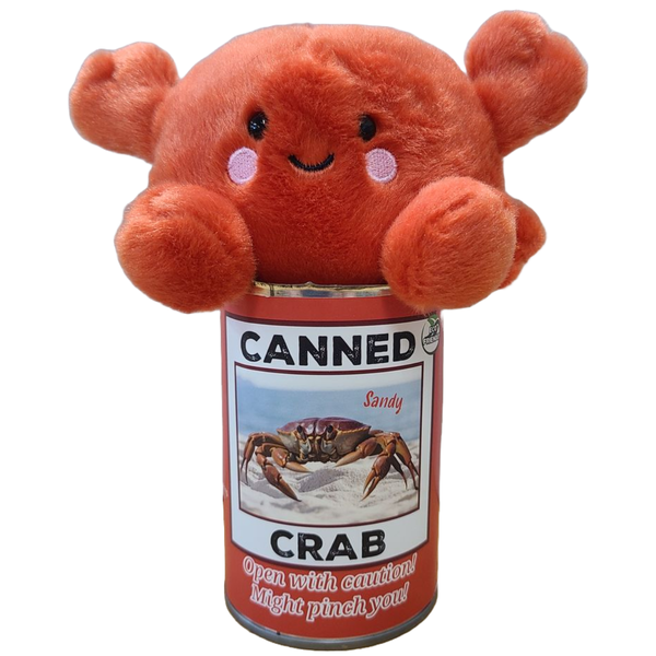 Sandy the Canned Crab - Eco-Friendly Plush w/Jokes: Pop Top Lid