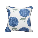 Blue Hydrangea Floral Indoor/Outdoor Throw Pillow