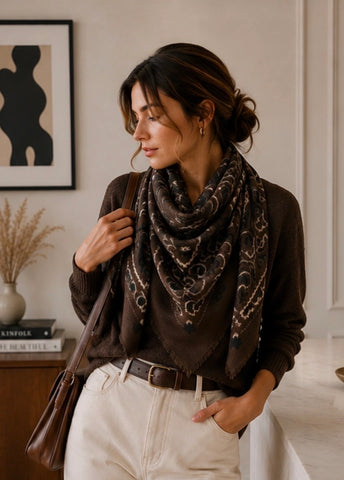 Large Woolen Square Bandana | Cafe