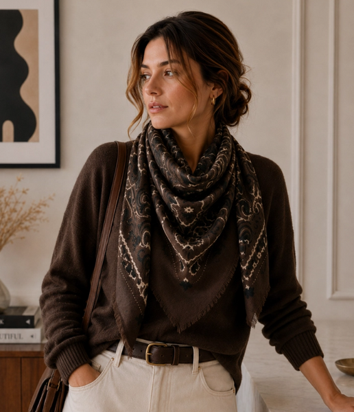 Large Woolen Square Bandana | Cafe