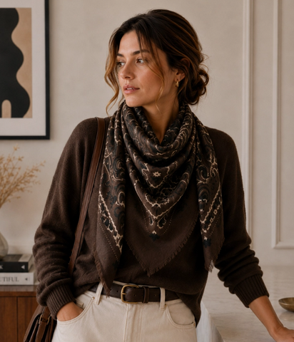 Large Woolen Square Bandana | Cafe