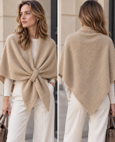 Triangle Poncho Scarf | Camel