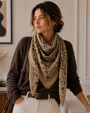 Large Woolen Square Bandana | Caramel