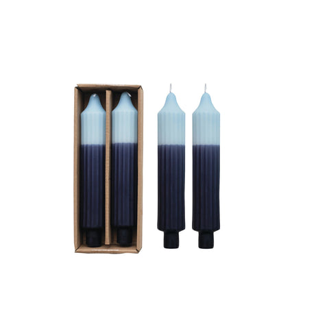 Two-Tone Pleated Taper Candles