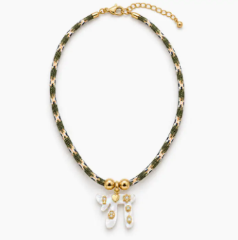Mother of Pearl Chai Pendant Necklace