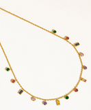 Veloutine Multicolor Charm Necklace | 18K Gold Non-Tarnish