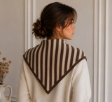 Striped Knit Triangle Scarf | Camel