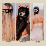 Square Flat Hair Clip | Med. | Blonde Tortoise