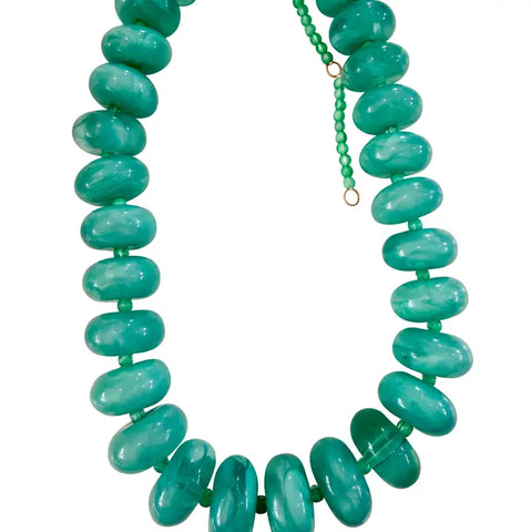 Bailey Chunky Beaded Necklace- Turquoise