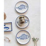 Hand-Painted Stoneware Fish Plate
