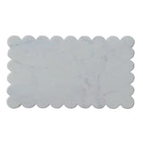 White Marble Cheese Board with Scalloped Edge