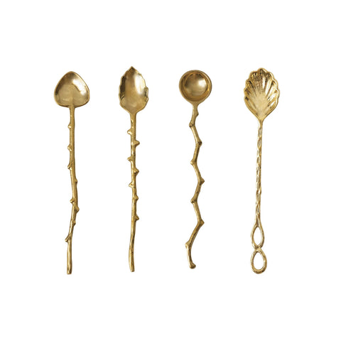 Brass Spoon with Twig Shaped Handle