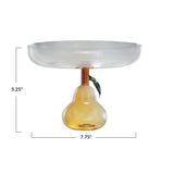 Glass Pedestal w/ Pear Shaped Base