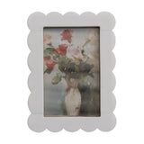 Resin & MDF Scalloped Photo Frame, White