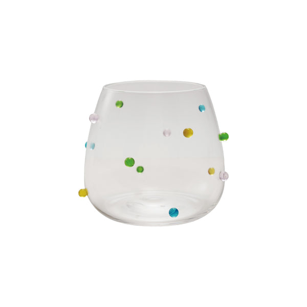 16 oz. Handmade Drinking Glass with Raised Dots