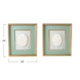Wood Framed Wall Décor w/ Embossed Resin Botanicals