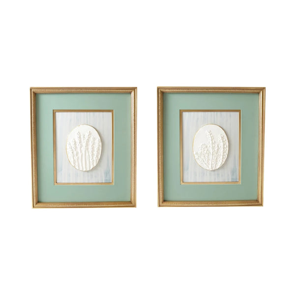 Wood Framed Wall art with Resin Botanicals