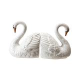Stoneware Swan Shaped Bookends (Set of 2)