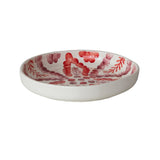 Hand-Painted Stoneware Serving Bowl with Botanical Design