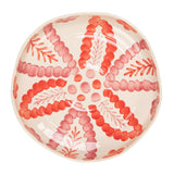 Hand-Painted Stoneware Serving Bowl with Botanical Design