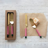 Stainless Steel Cake Servers with Resin Handles (Set of 2)