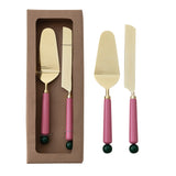 Stainless Steel Cake Servers with Resin Handles (Set of 2)
