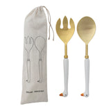 Stainless Steel Salad Servers with Goose Shaped Handles(Set of 2)