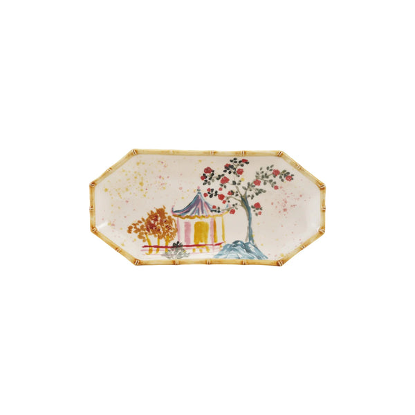 Hand-Painted Stoneware Octagon Plate