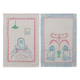 Cotton & Linen Tea Towel with Staffordshire Dog