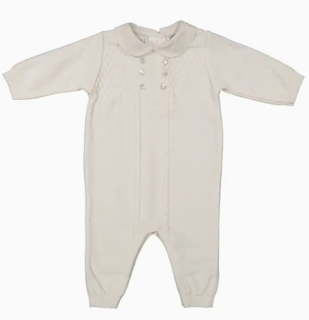 Baby Girls & Boys Diamond Lattice Knit Longall Footie