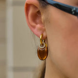 Canari 18K Gold Non-Tarnish Resin Hoop Earrings