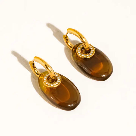 Canari 18K Gold Non-Tarnish Resin Hoop Earrings