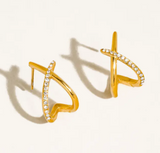 Echo Crossover Earrings | 18K Gold Non-Tarnish