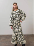 Jacquard Floral Print Sweater Skirt