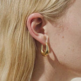 Quinn 18K Classic Droplet Hoop Earring
