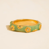 Esma Vintage Floral Enamel Ring | 18K Gold Non-Tarnish
