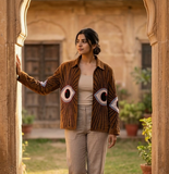 Sunburst Hand-Embroidered Velvet Jacket