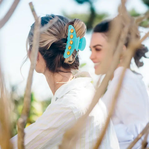 Sea Glass Hair Claw - Blue