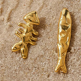 Selkie 18K Gold Non-Tarnish Mismatch Fish Stud Earrings