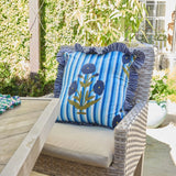 Marigold Stripes Block Print Throw Pillow