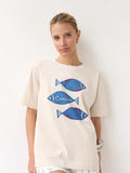 Fish Graphic Tee with Stitch