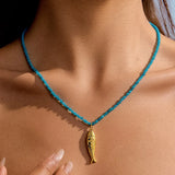 Sasha Fish Beaded Necklace