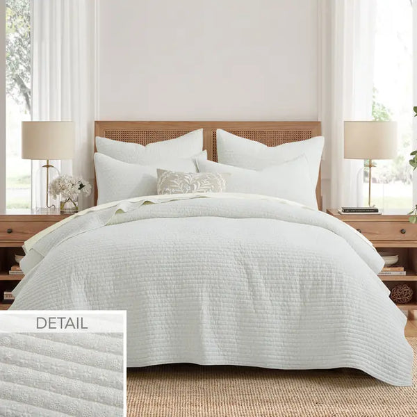 Eyelet Cream Quilt Set - King