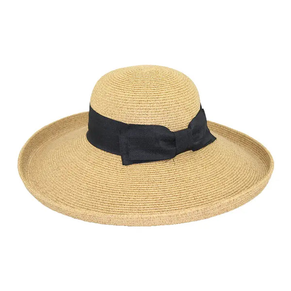 Paper Braid Large Kettle Brim with Bow