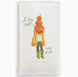 Lady with Pumpkins | Tea Towel