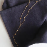Brisse 18K Gold Non-Tarnish Dressy Beaded Y Lariat Necklace