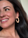 Scalloped Raffia Hoop Earrings | Natural