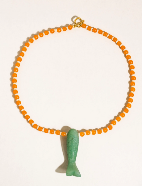 Nicolette Beaded Fish Necklace | 18K Gold Non-Tarnish