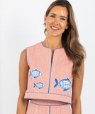 Garland Embroidered Fish Top