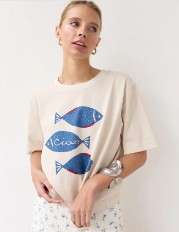 Fish Graphic Stitch Tee